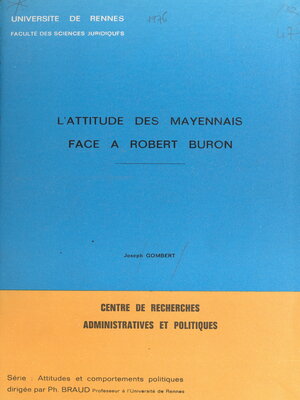 cover image of L'attitude des Mayennais face à Robert Buron